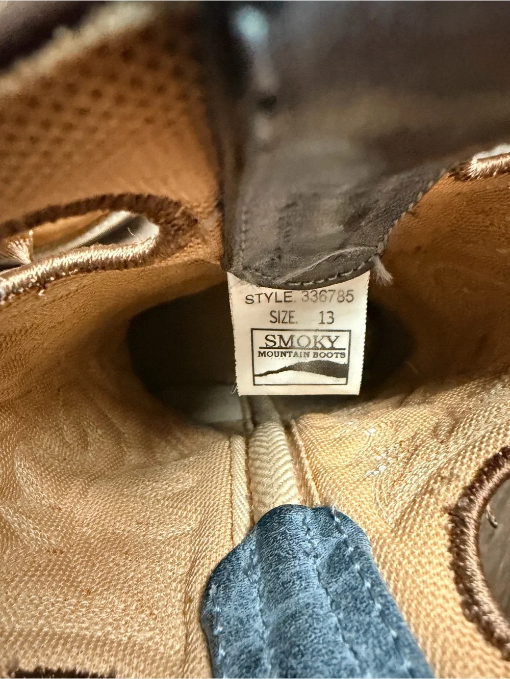 Two-Tone Western Cowboy Boots — Tan Suede & Dark Navy Shaft